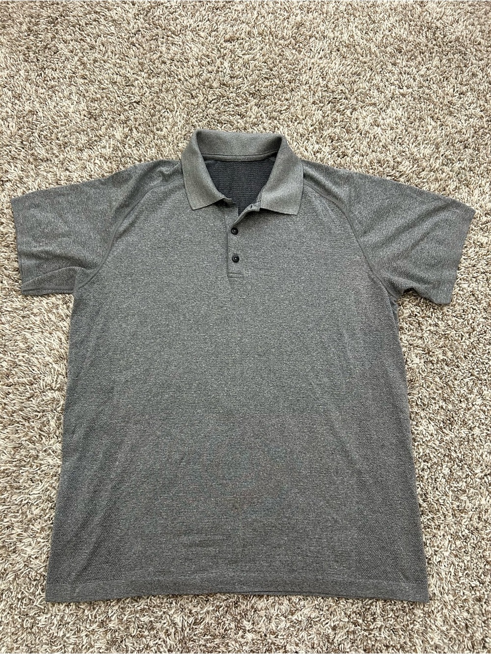 Lululemon Metal Vent Tech Polo Shirt Heather Grey Mens XL Performance Golf